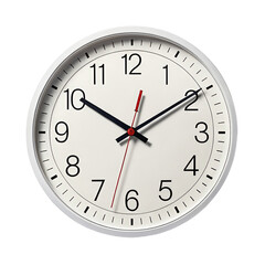 Simple wall clock isolated cutout object PNG file timepiece image timekeeping device illustration clock face design home decor accessory transparent background simple clock rendering