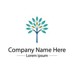 Obraz premium Minimalist Tree Logo Design Natural and Green Concept