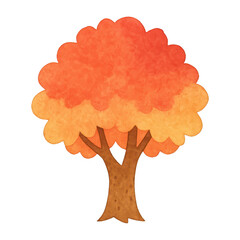 PNG Vibrant autumn tree illustration.