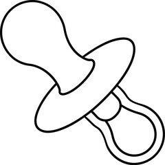 Pacifier Flat Lay Baby Soother Infant Care Accessory on White Background Vector Design