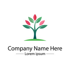 Obraz premium Minimalist Tree Logo Design Natural and Green Concept