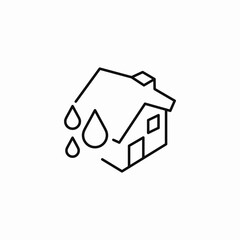 house with rain icon sign vector