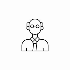 man with glasses and tie icon sign vector