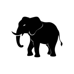 Fototapeta premium Simple Elephant Black and White Vector
