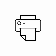 printer with paper coming out icon sign vector