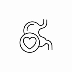 stomach with heart icon sign vector
