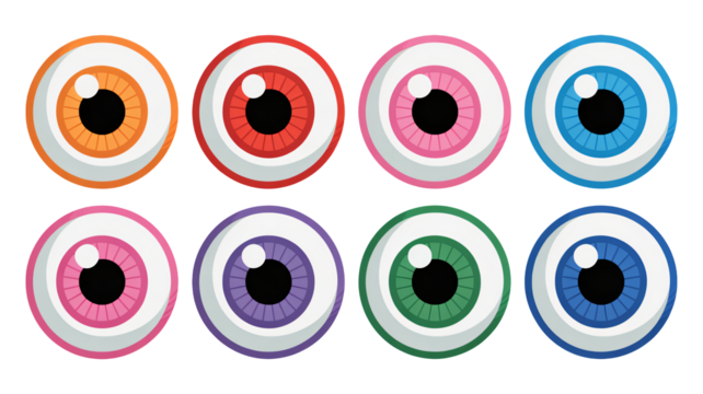 set of funny cartoon eyes