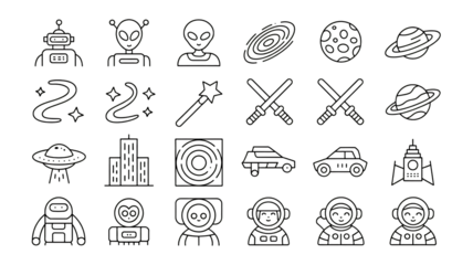 set of vector icons with symbols