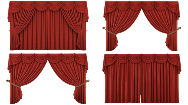 red curtain with gold ribbon - Powered by Adobe