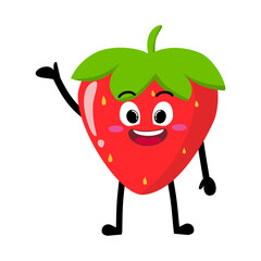 Cute Hand Drawn Strawberry Happy