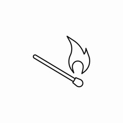 lit wooden match icon sign vector