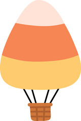 Candy Corn Hot Air Balloon Illustration