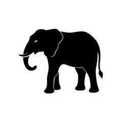 Elegant Black Elephant Silhouette