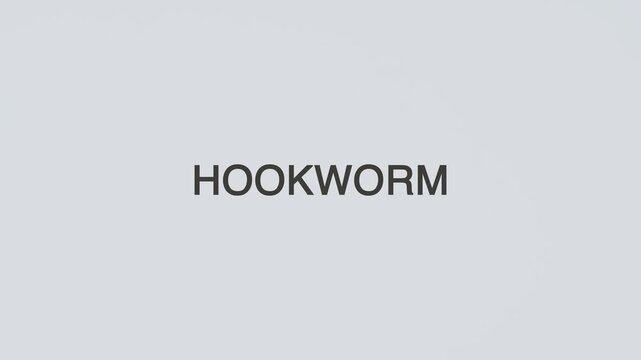Hookworm concept word hand holding stethoscope on white background for parasite monitoring, diagnosis, treatment, prevention, wellness, and hookworm awareness
