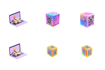 A vibrant set of 3D cubes with numbers represents a technological communication icon
