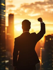 Business people at the top of the city