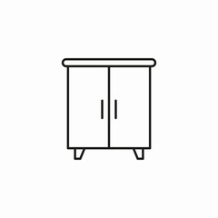 double door cabinet icon sign vector