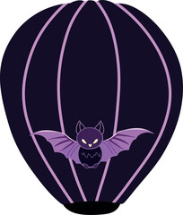 Cute Bat Balloon Illustration