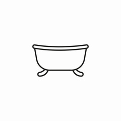 empty classic bathtub icon sign vector