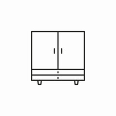 front view cabinet wardrobe icon sign vector