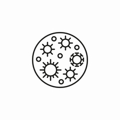 microbes in petri dish icon sign vector