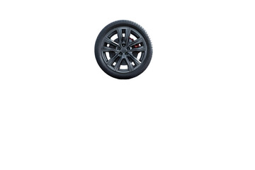 Dark alloy car wheel isolated on transparent background