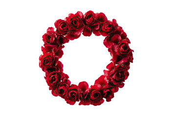 Obraz premium Circular wreath of deep red roses