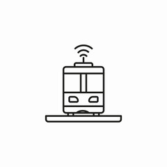 smart train transportation icon sign vector