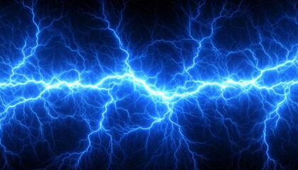Blue Electric Lightning Abstract Energy Background, high resolution, fractal art, electricity electricity, lightning