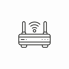 wi-fi router with antennas icon sign vector