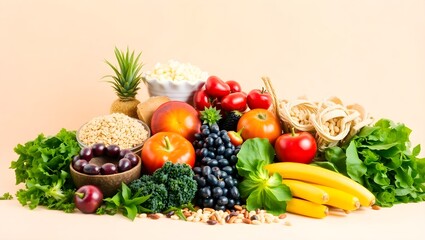 Fresh homegrown vegetables and fruits.