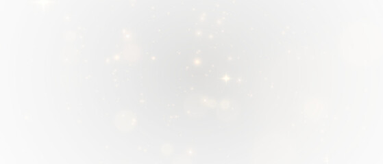 PNG Golden Light Effect, Transparent Sparkle Glow, Shiny Lens Flare with Bokeh Dust, Twinkling Star Particles and Radiant Magic Burst