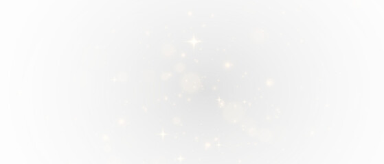 PNG Golden Light Effect, Transparent Sparkle Glow, Shiny Lens Flare with Bokeh Dust, Twinkling Star Particles and Radiant Magic Burst