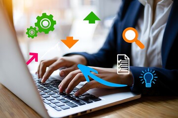 businessman working on laptop