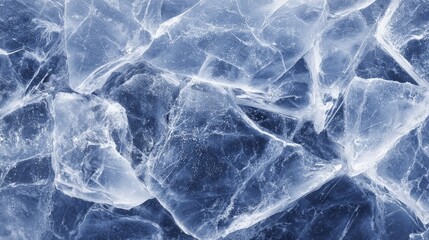 Fototapeta premium Close-up view of fractured ice crystals.