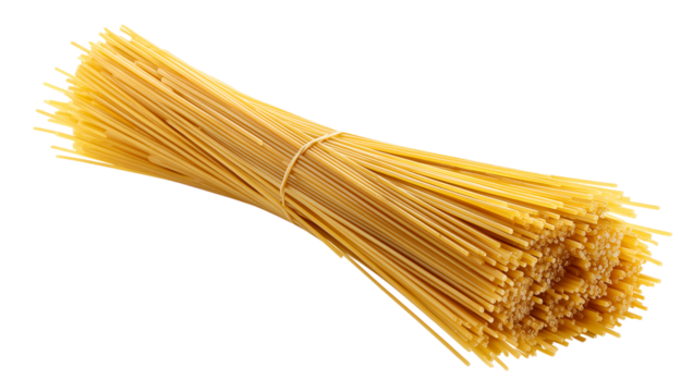 A bunch of pasta is sitting on a white background