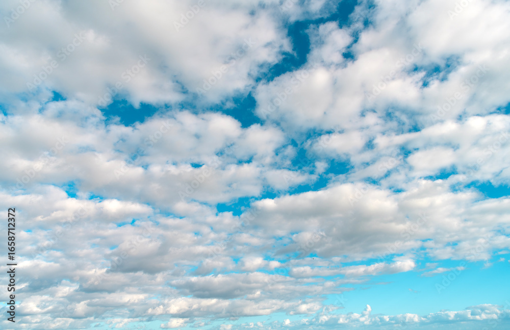 Wall mural overcast scene. cloudy sky view. cloud drifting. cloudy atmospheric backdrop. morning sky with cloud
