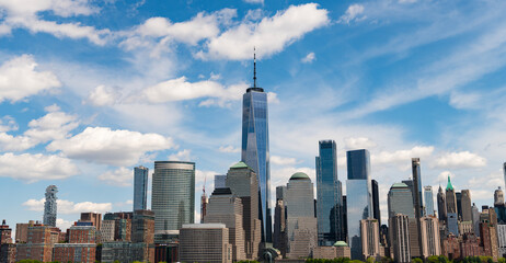 New York, United States. New york Manhattal skyline financial district. Manhattan's beautiful skyline, New York, United States. Panorama view of New York city skyline in Midtown Manhattan. USA NYC