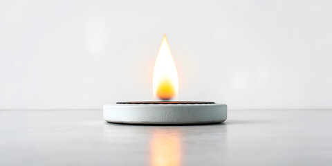 Minimal glowing gas flame icon isolated on white background