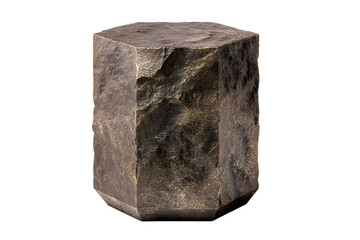 Hexagonal quartz crystal isolated on transparent background