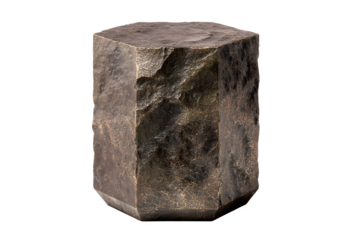 Hexagonal quartz crystal isolated on transparent background