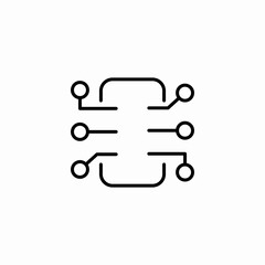 circuit board with circles icon sign vector