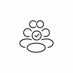 group of people with a check mark icon sign vector