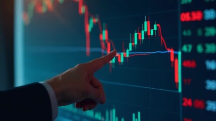 A person analyzing financial information on a computer screen, suitable for business or finance related projects
