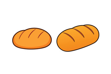 Set of colorful bread vector illustration