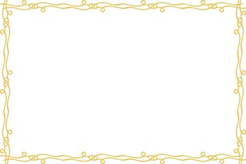 Simple Yellow Frame, Unique Border Frame, Photo Frame with White Background, Unique Style Frame