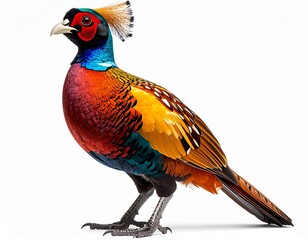Vibrant Bird Portrait: A striking bird, alive with intense colors, struts confidently, a testament to nature's artistry. It's a captivating scene of feathered elegance and avian beauty.
