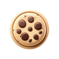 Fototapeta premium Round cookie, light beige, dark brown chocolate chips