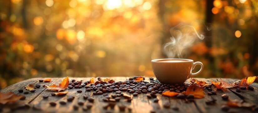 Autumn Coffee Break: A Warm Cup Amidst Fall Colors