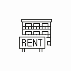 apartment building for rent icon sign vector